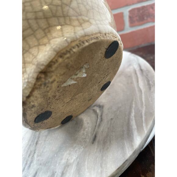 Vintage Crackle Glaze Grape Cluster Pottery Vase Jug Rustic Farmhouse 9.5" - Picture 4 of 8